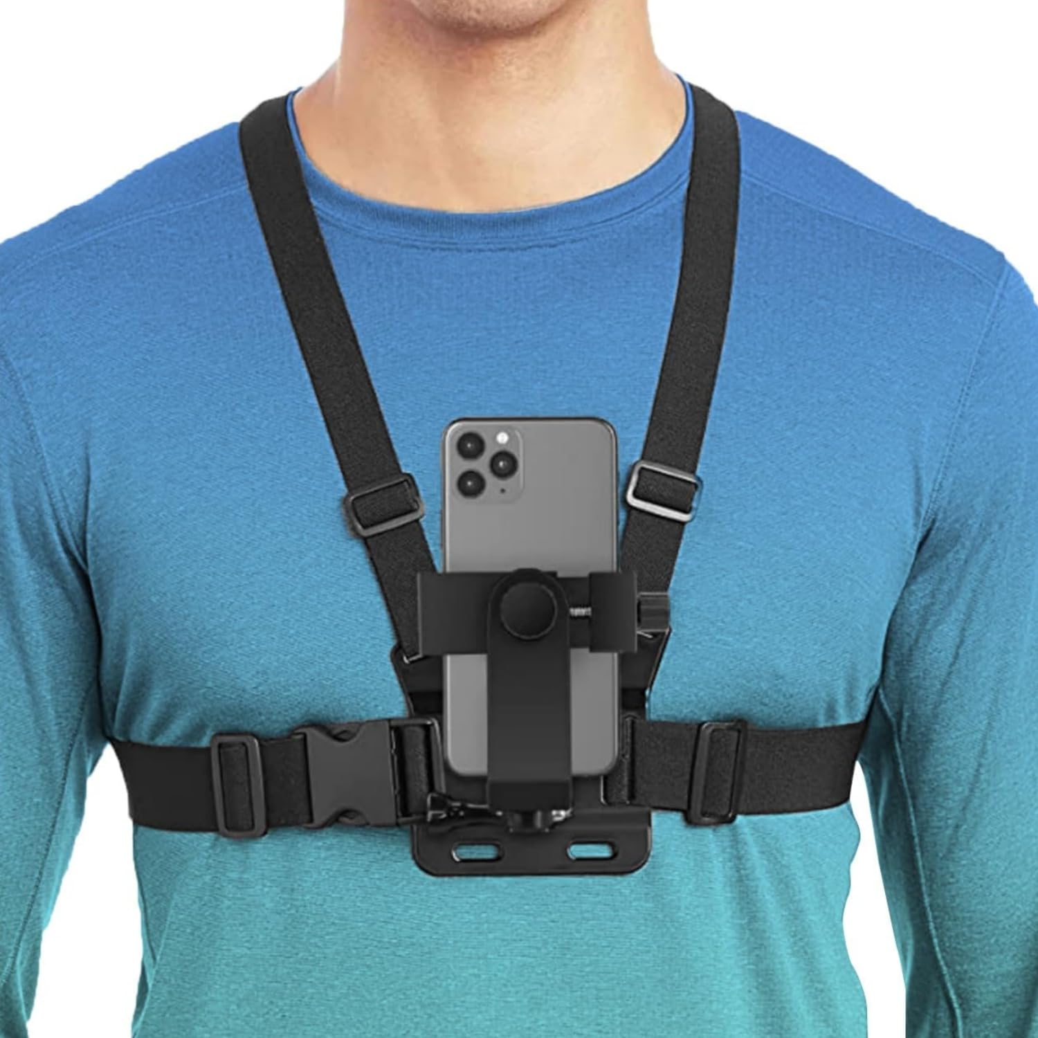Mobile Phone Chest Belt Harness with J Hook for Vlogging